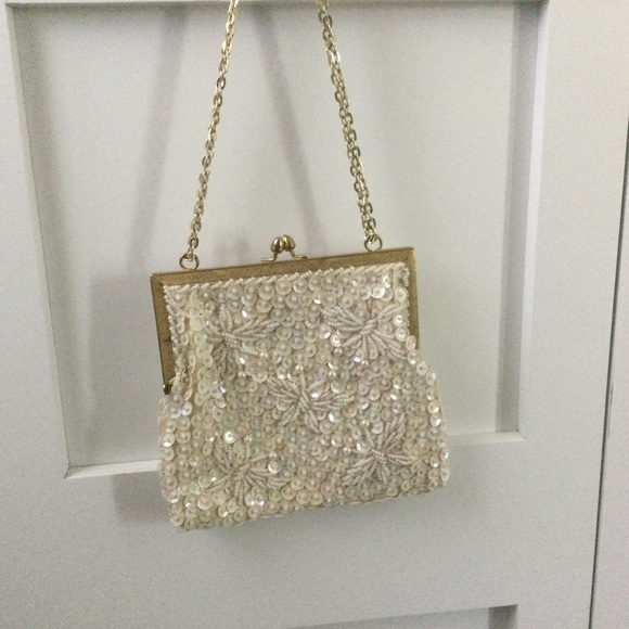 Ivory Beaded Evening Bag/Bridal Purse - Picture 6 of 6